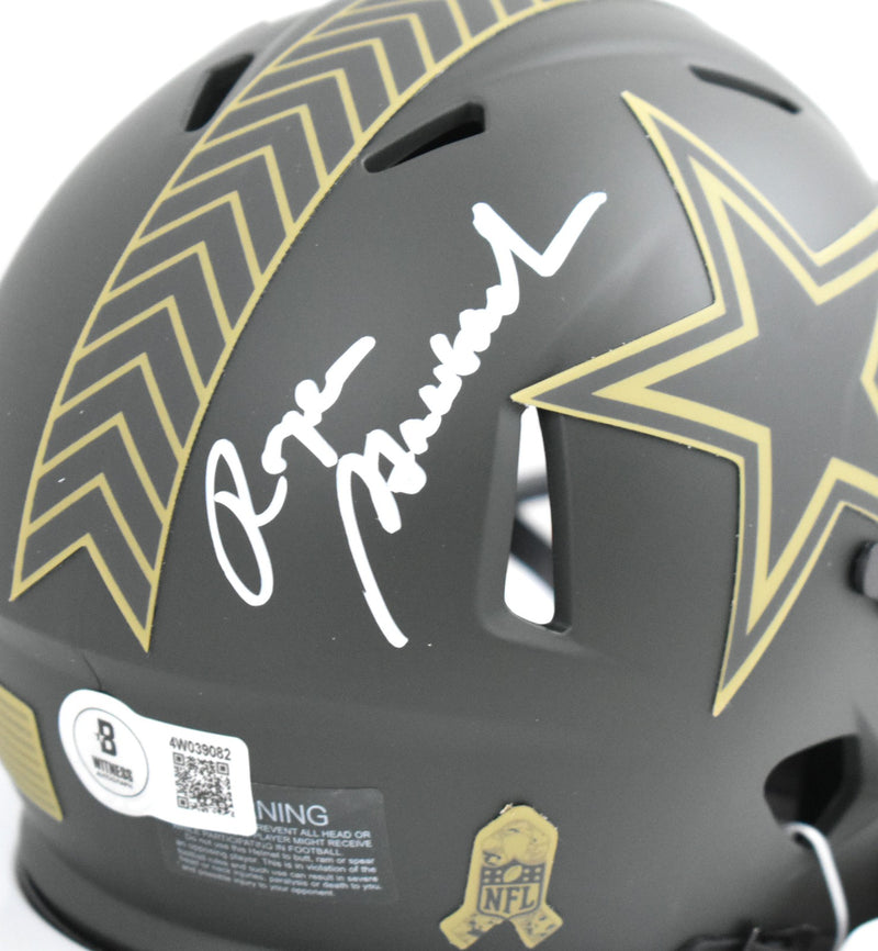 Roger Staubach Signed Dallas Cowboys 2025 Salute to Service Mini Helmet