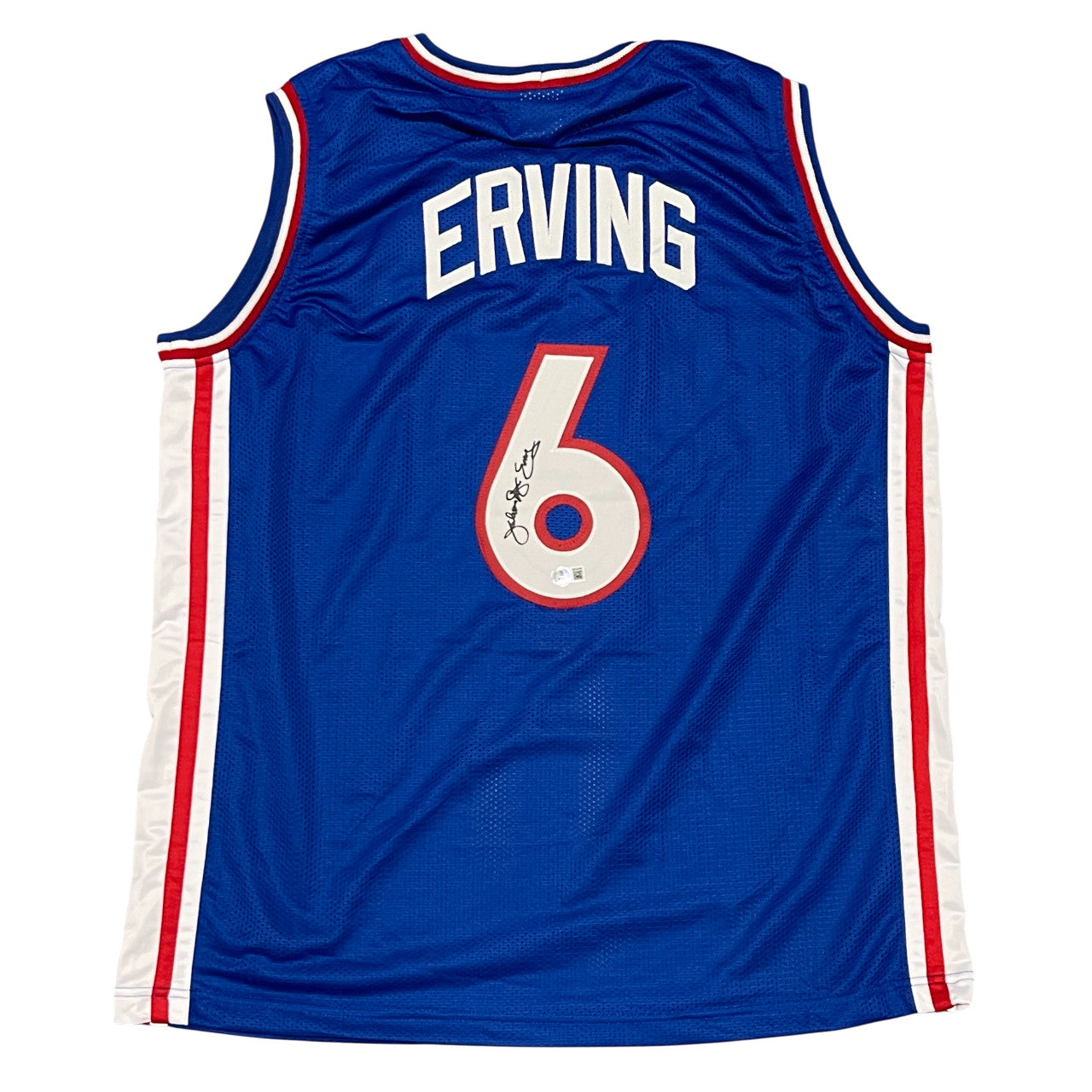 Julius Erving Signed Philadelphia 76ers Custom Jersey Dr J Inscription BAS