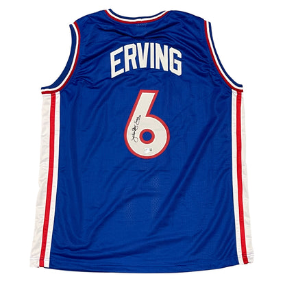 Julius Erving Signed Philadelphia 76ers Custom Jersey Dr J Inscription BAS