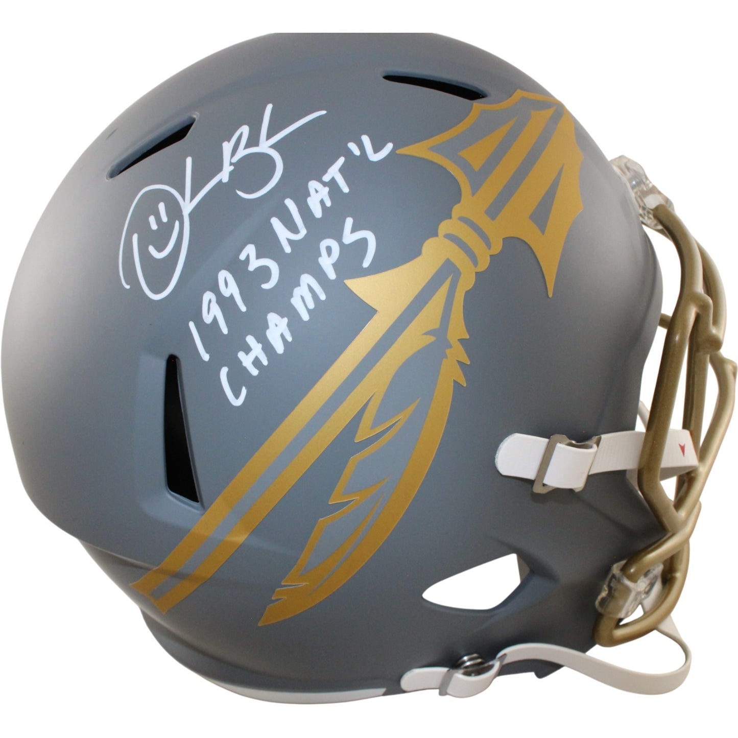 Derrick Brooks Signed Florida State Full Size Slate Helmet (1993 Champs)