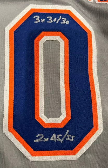 Howard Johnson Signed New York Mets Custom Jersey (4x Inscriptions)