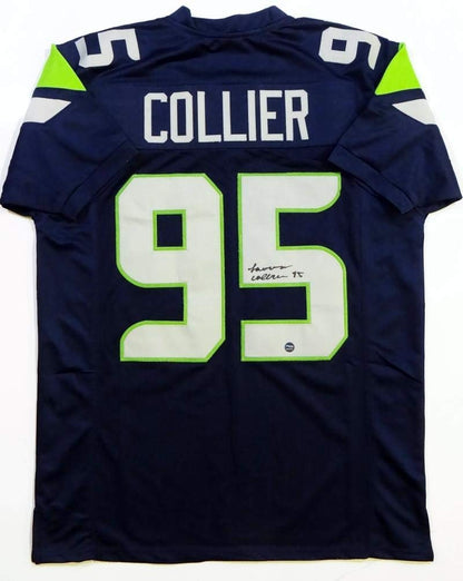 LJ Collier Autographed Blue Custom Jersey