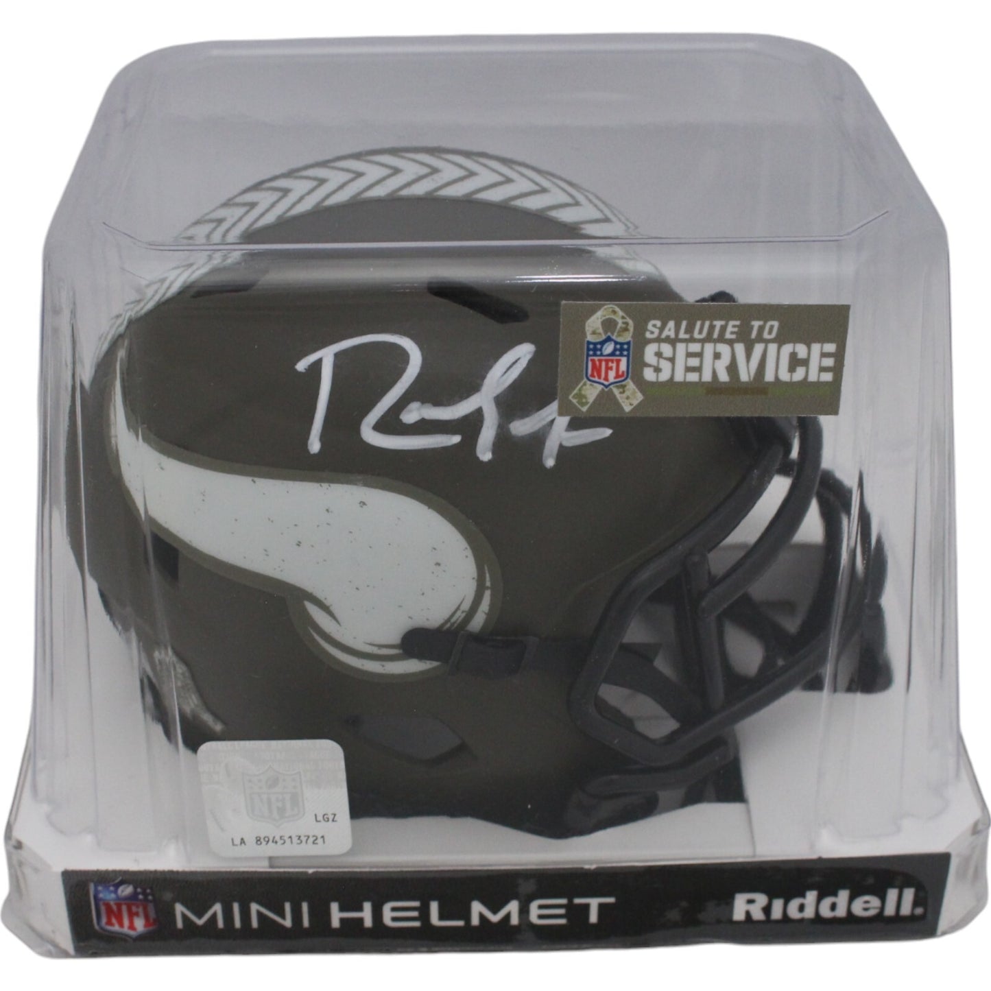 Randy Moss Signed Minnesota Vikings 2022 Salute to Service Mini Helmet