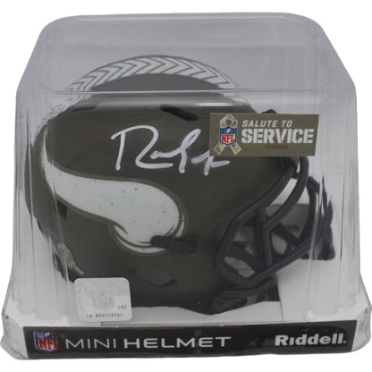 Randy Moss Signed Minnesota Vikings 2022 Salute to Service Mini Helmet
