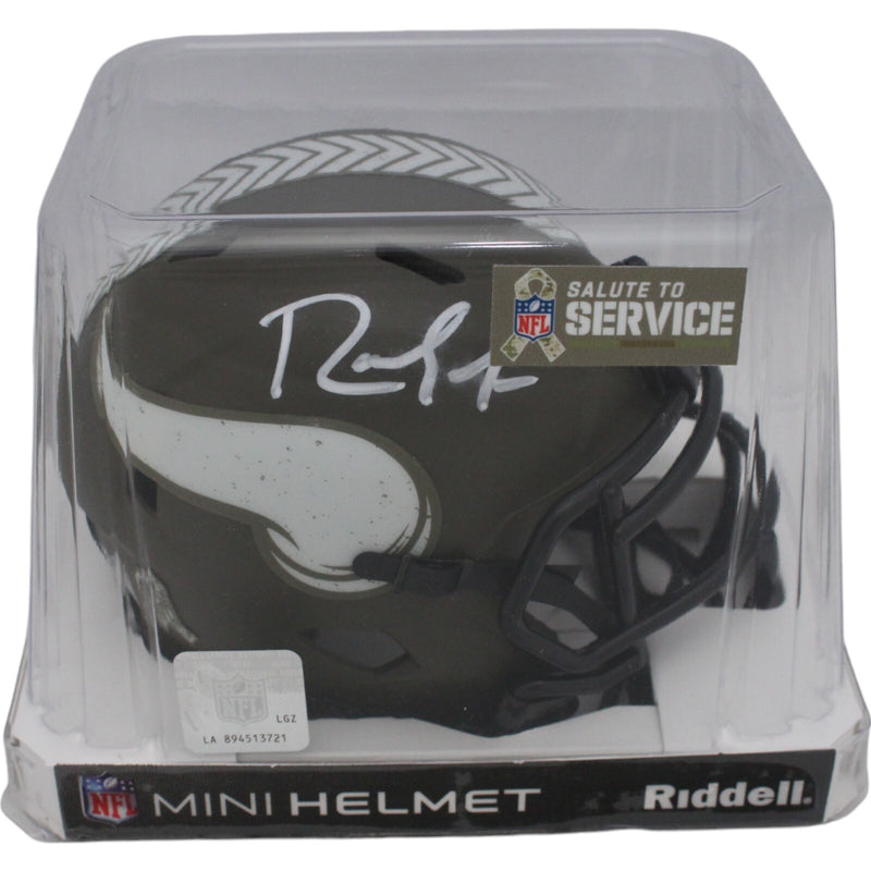 Randy Moss Signed Minnesota Vikings 2022 Salute to Service Mini Helmet
