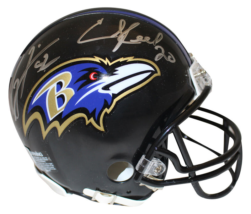 Ray Lewis & Ed Reed Signed Baltimore Ravens VSR4 Mini Helmet Beckett