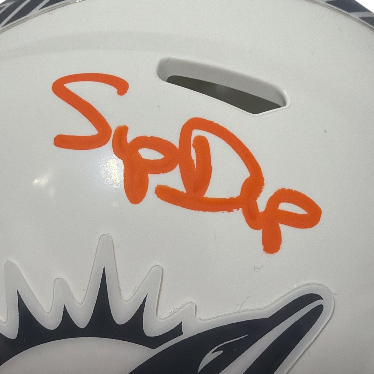 Mark Clayton & Mark Duper Signed Miami Dolphins Salute to Service Mini Helmet