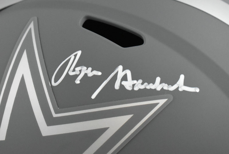 Roger Staubach Signed Dallas Cowboys Full Size Slate Speed Helmet
