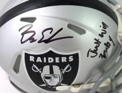Bryan Edwards Signed Las Vegas Raiders Mini Helmet - "Just Win Baby" Inscription
