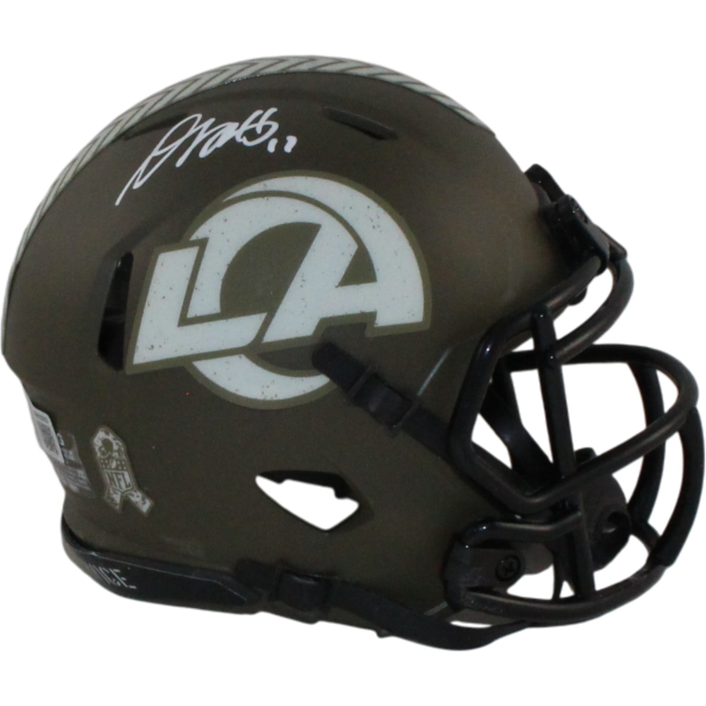 Davante Adams Los Angeles Rams 2022 Salute to Service Mini Helmet BAS