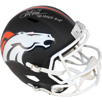 Terrell Davis Signed Denver Broncos Full Size Replica Flat Black Helmet