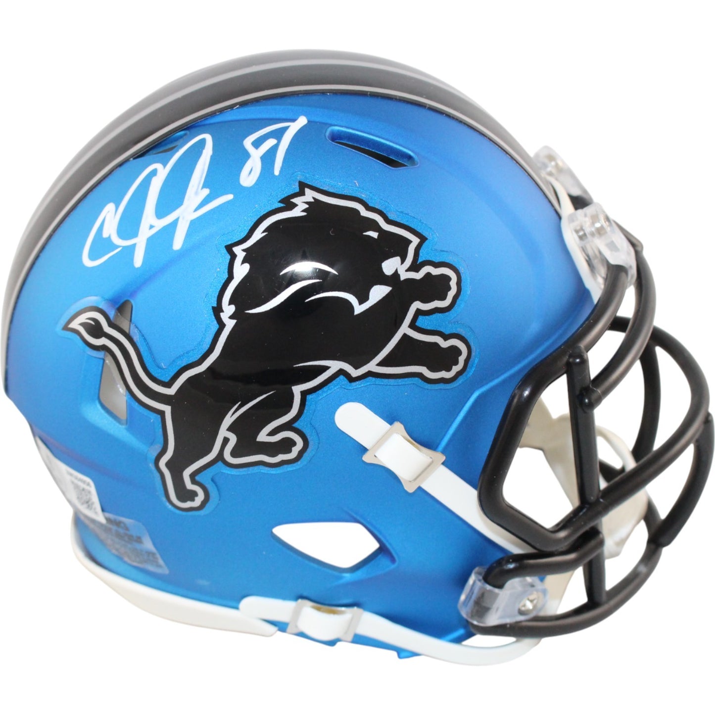 Calvin Johnson Autographed Detroit Lions 2024 Alternate Mini Helmet