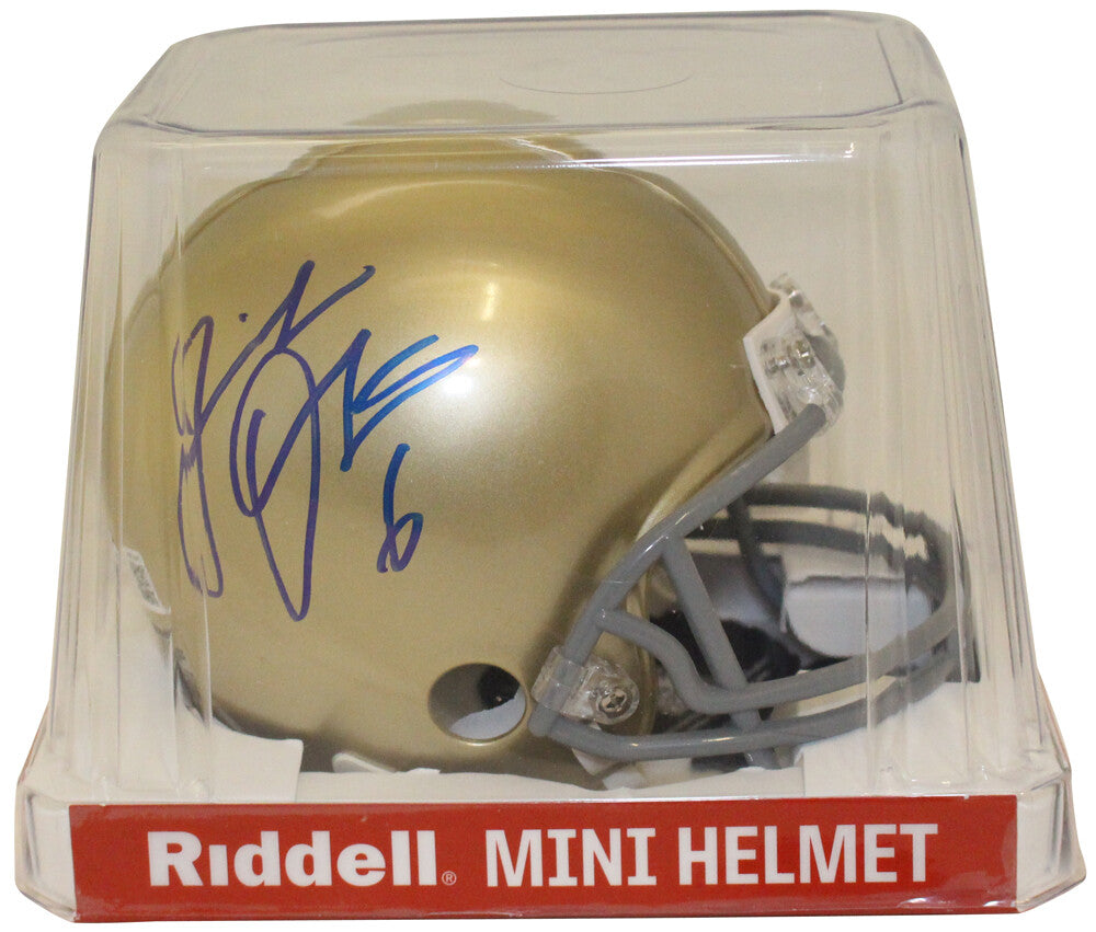 Jeremiah Owusu-Koramoah Autographed Notre Dame VSR4 Mini Helmet BAS
