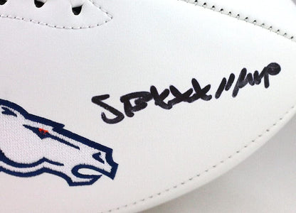 Terrell Davis Signed Denver Broncos Black Logo Football with SB MVP Inscription