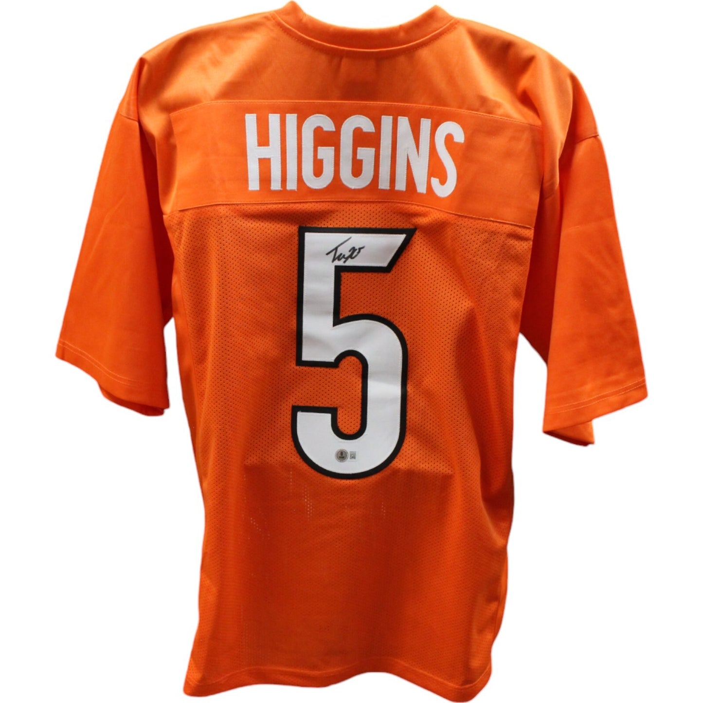 Tee Higgins Signed Orange Pro Style Custom Jersey (Beckett COA)