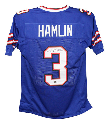 Damar Hamlin Autographed Buffalo Bills Custom Jersey - Blue (BAS)
