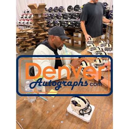 Ray Lewis Autographed Baltimore Ravens Throwback Mini Helmet