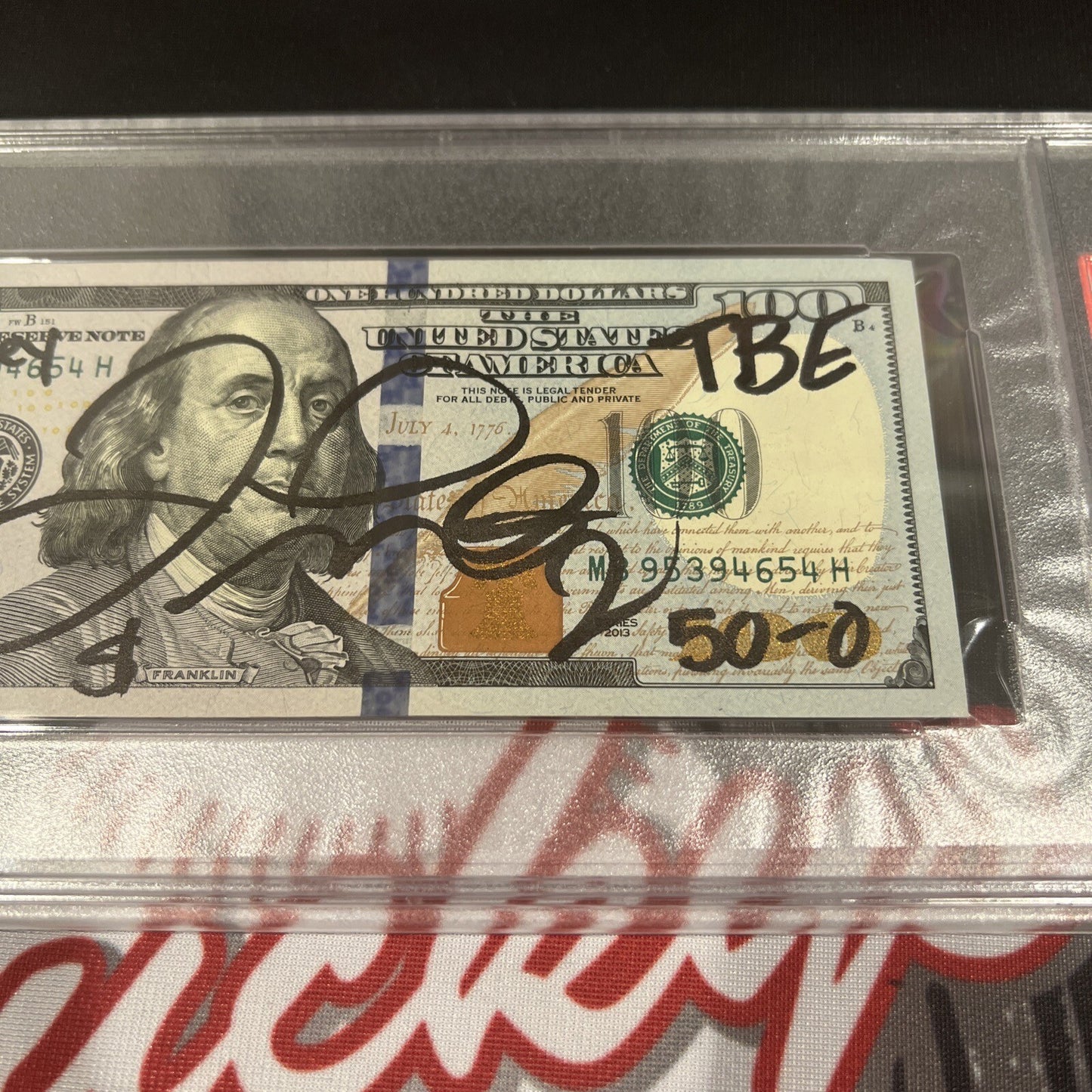 Floyd Mayweather Jr Signed $100 Bill US Currency 4 Inscriptions