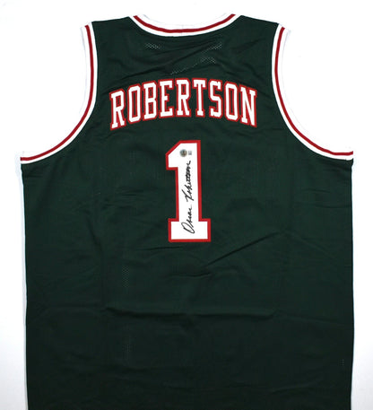 Oscar Robertson Signed Milwaukee Bucks Style Custom Green Jersey