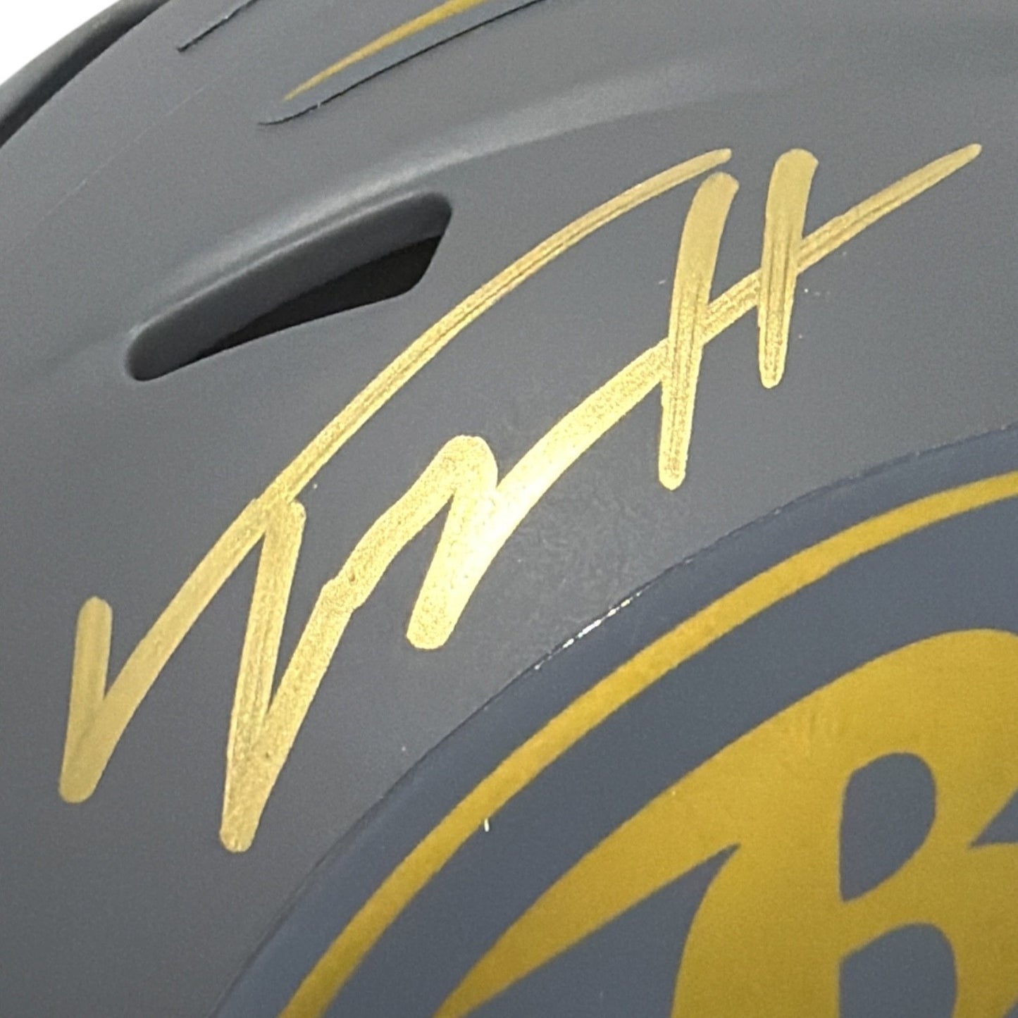 Trey Hendrickson Signed Baltimore Ravens Slate Mini Helmet JSA