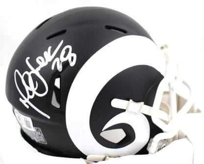 Marshall Faulk Signed St. Louis Rams Flat Black Speed Mini Helmet