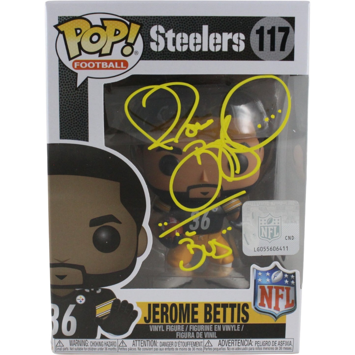 Jerome Bettis Signed Pittsburgh Steelers Funko Pop! with "The Bus" Inscription