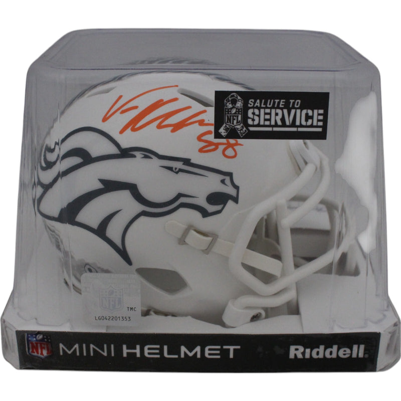 Von Miller Denver Broncos 2024 Salute to Service Signed Mini Helmet