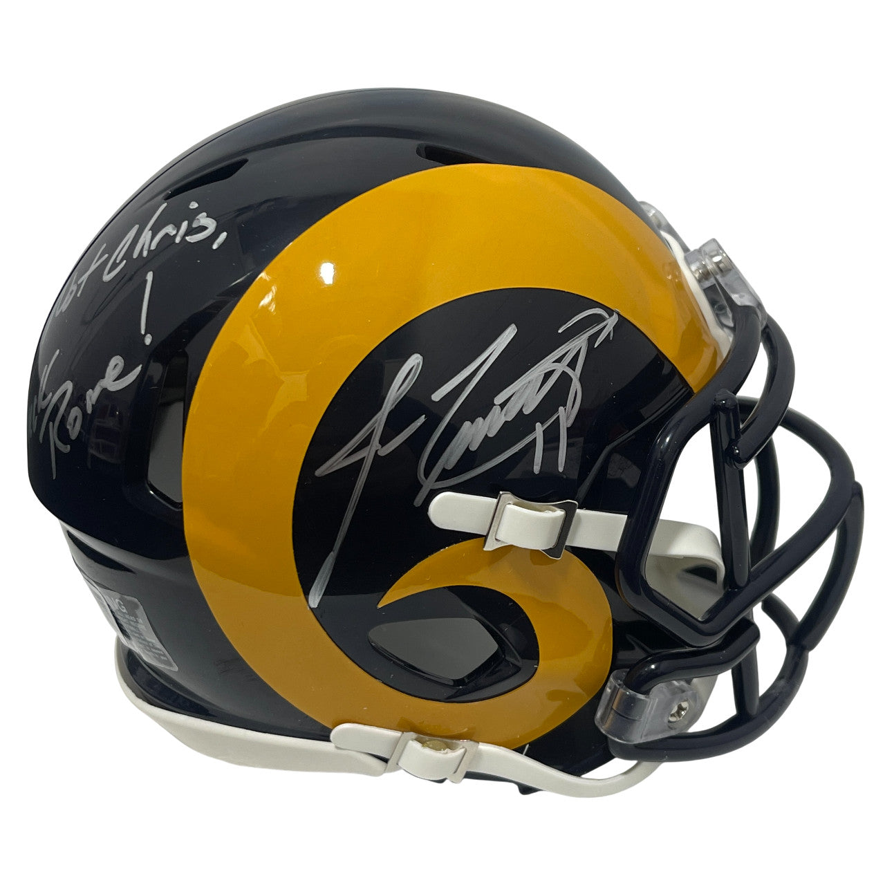 Jim Everett Signed Los Angeles Rams Throwback Mini Helmet Beckett