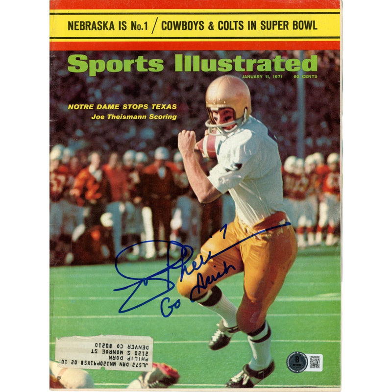 Joe Theismann Autographed 1971 Notre Dame Sports Illustrated Magazine