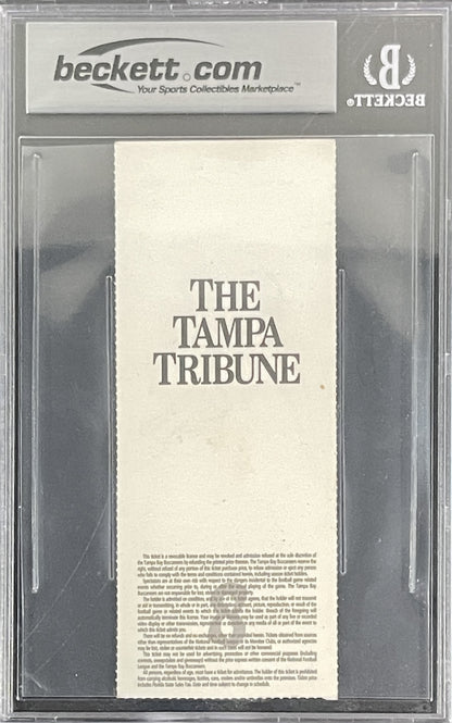 John Lynch Signed Tampa Bay Buccaneers 12/6/1999 Ticket Beckett Slab