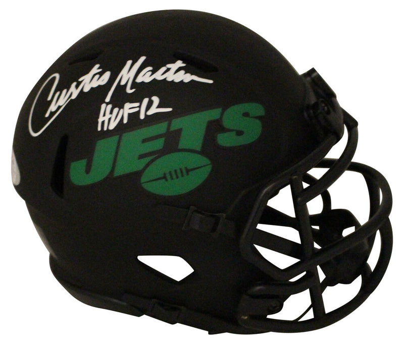Curtis Martin Signed New York Jets Eclipse Mini Helmet HOF PSA