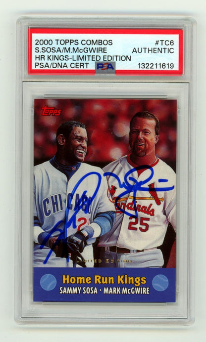 Sammy Sosa & Mark McGwire Dual Signed 2000 Topps HR Kings PSA Card