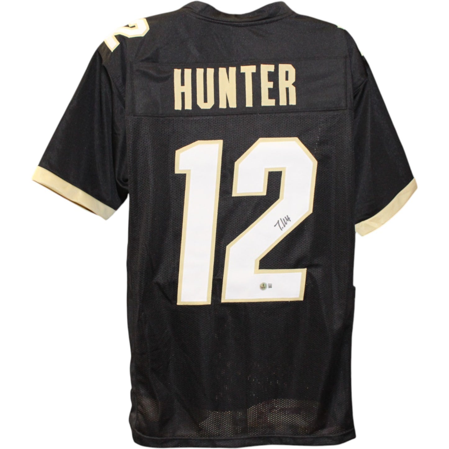 Travis Hunter Autographed College Style Black Custom Jersey (Beckett COA)