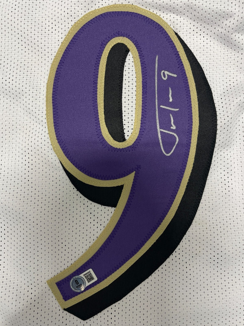 Justin Tucker Signed Baltimore Ravens Custom Football Jersey (Beckett BAS)