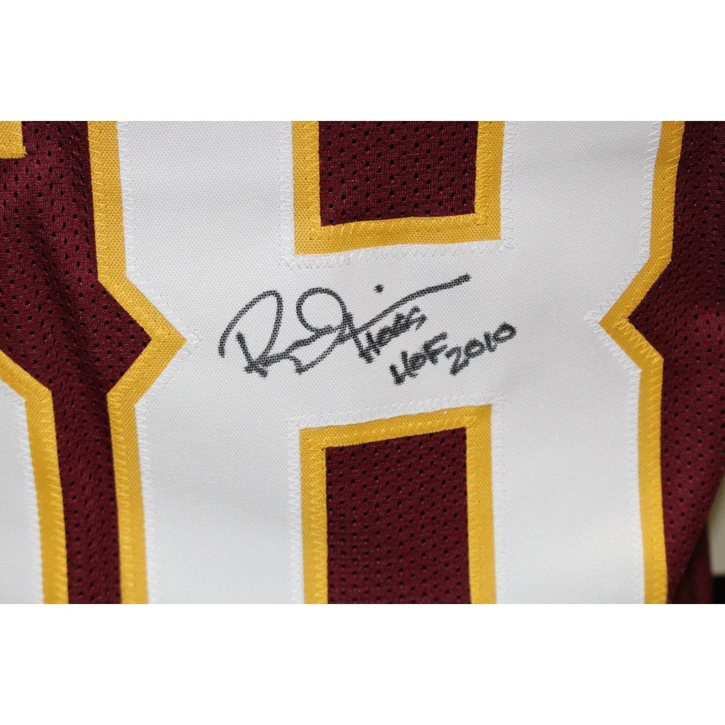 Russ Grimm Autographed Red Pro Style Jersey (HOF Inscription)