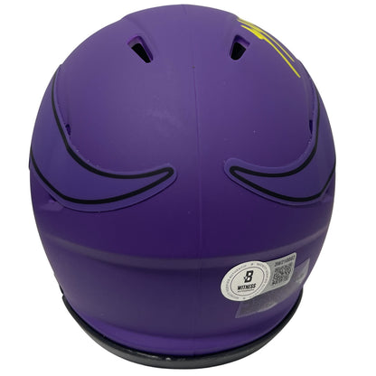J.J. McCarthy Minnesota Vikings Signed Rave Mini Helmet (BAS)