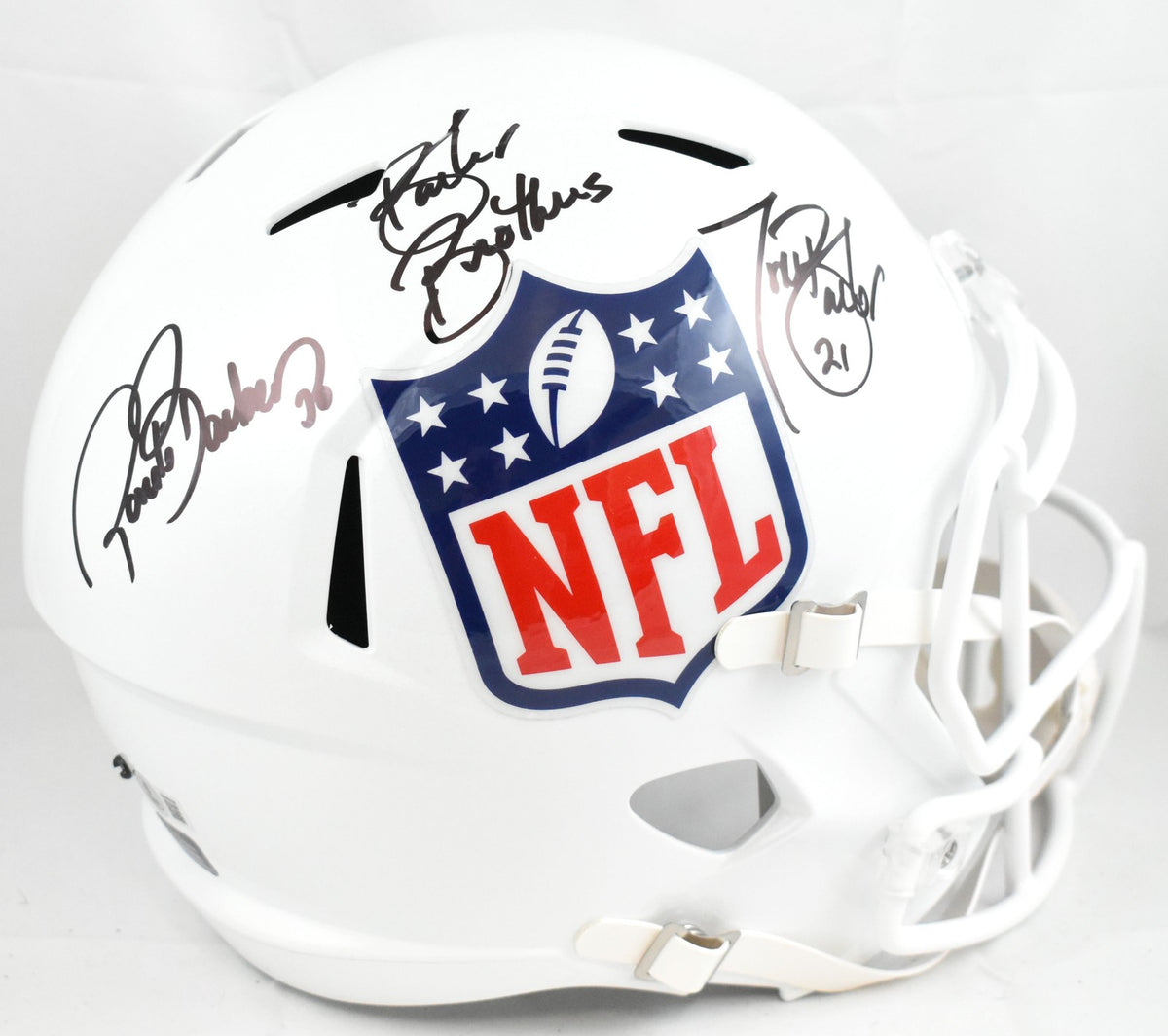 Tiki Barber & Ronde Barber Signed NFL Full Size Speed Helmet