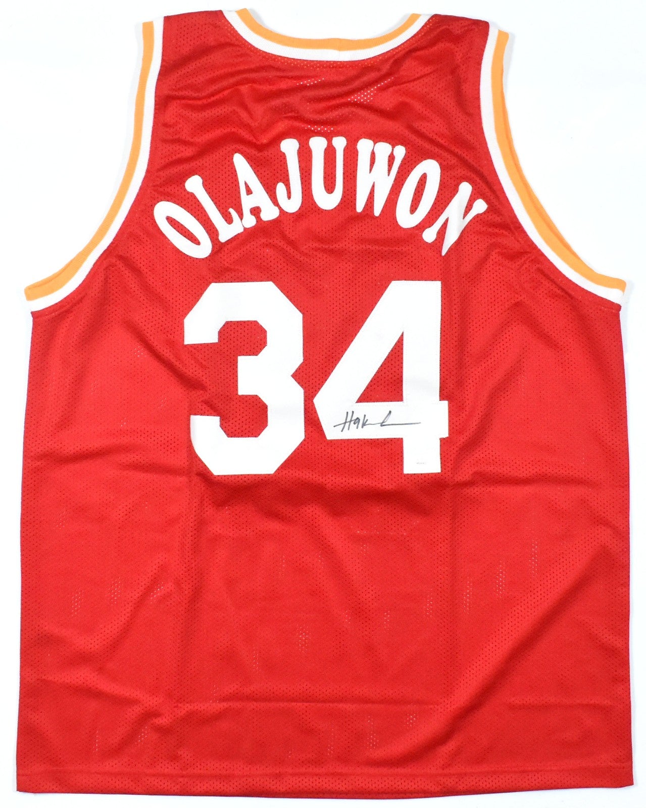 Hakeem Olajuwon Signed Houston Rockets Custom Red Jersey