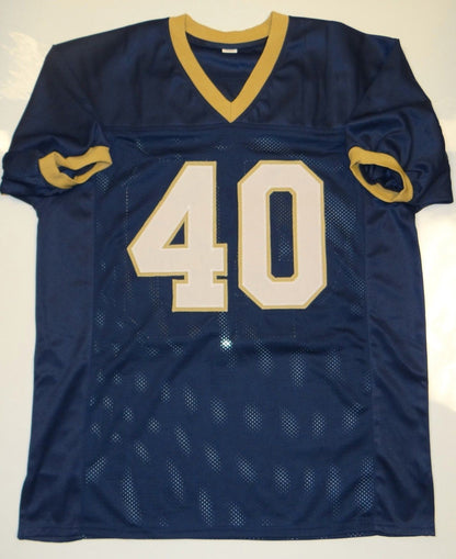 Reggie Brooks Autographed Blue Custom Jersey