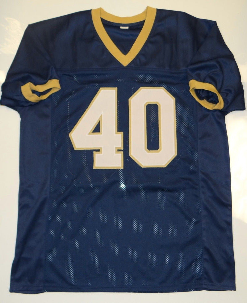 Reggie Brooks Autographed Blue Custom Jersey