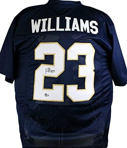 Kyren Williams Signed Notre Dame Custom Blue Jersey