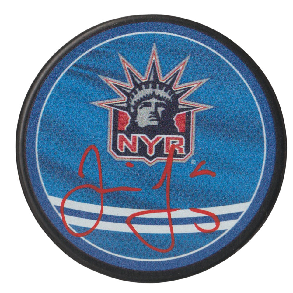 Jaromir Jagr Signed New York Rangers Reverse Retro Hockey Puck (Beckett)