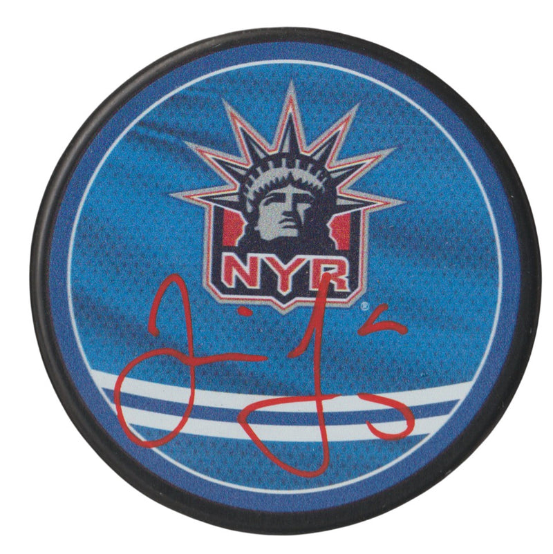Jaromir Jagr Signed New York Rangers Reverse Retro Hockey Puck (Beckett)