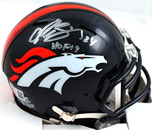 Champ Bailey Autographed Denver Broncos Speed Mini Helmet (HOF Inscribed)