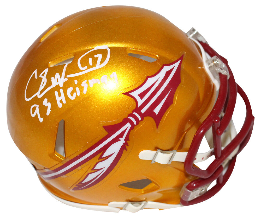 Charlie Ward FSU Seminoles Autographed Flash Mini Helmet "Heisman"
