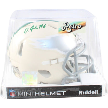 DeVonta Smith Autographed Philadelphia Eagles Retro Mini Helmet