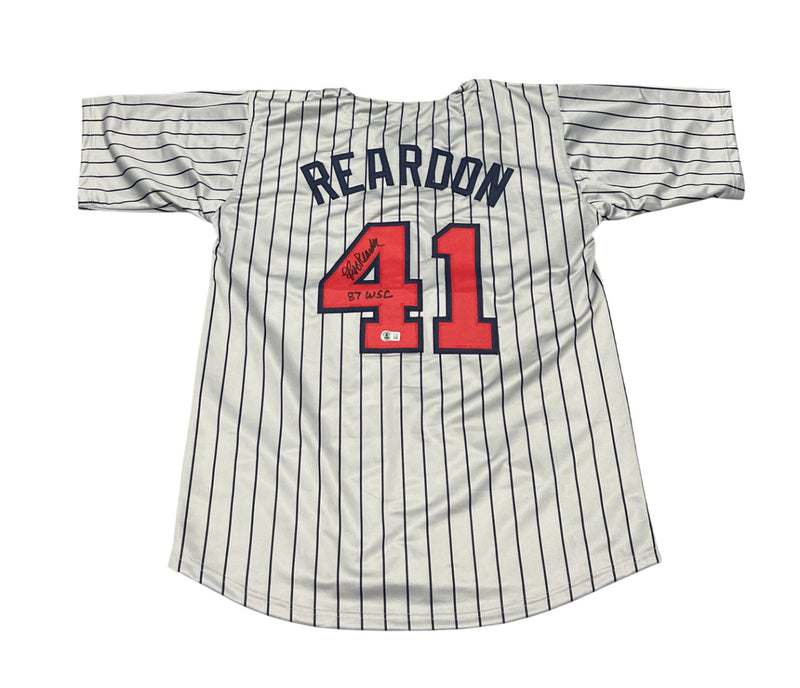 Jeff Reardon Signed Minnesota Twins Custom Jersey - 87 WSC Inscription