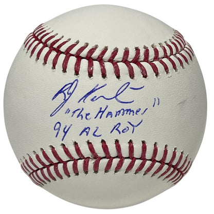 Bob Hamelin Signed Rawlings Official Major League Baseball (94 AL ROY)