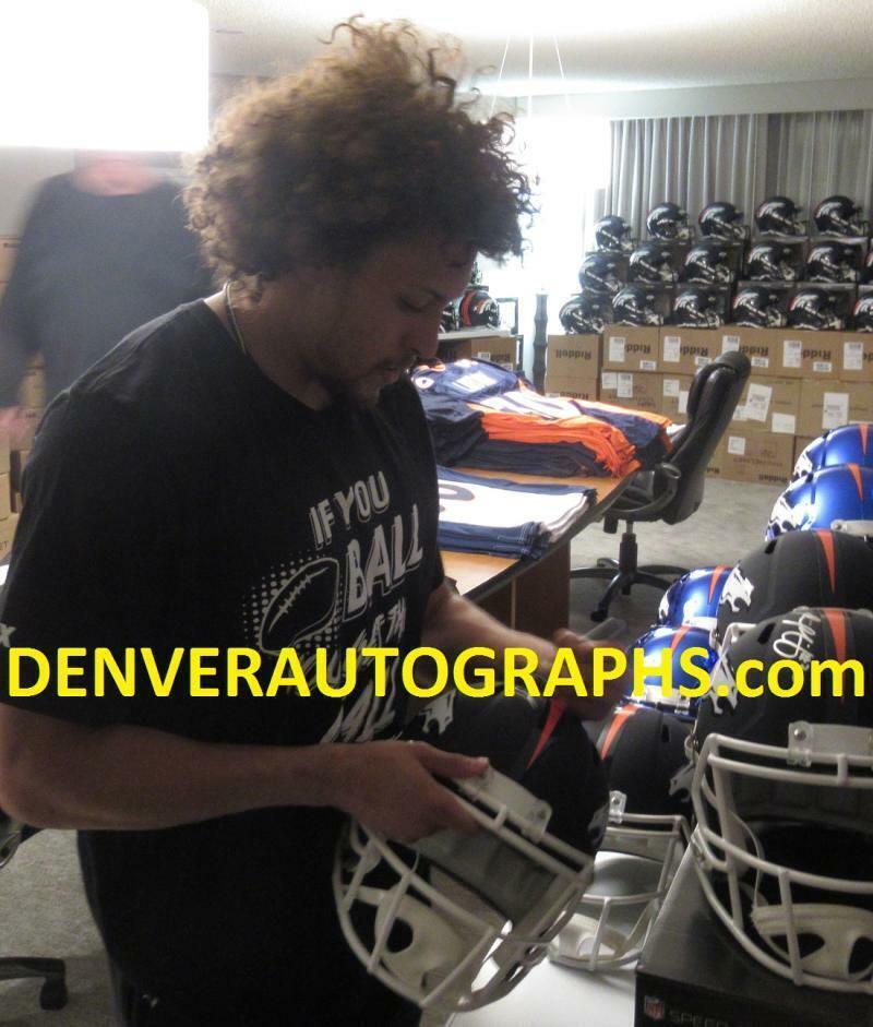 Phillip Lindsay Autographed Denver Broncos Black Replica Helmet JSA