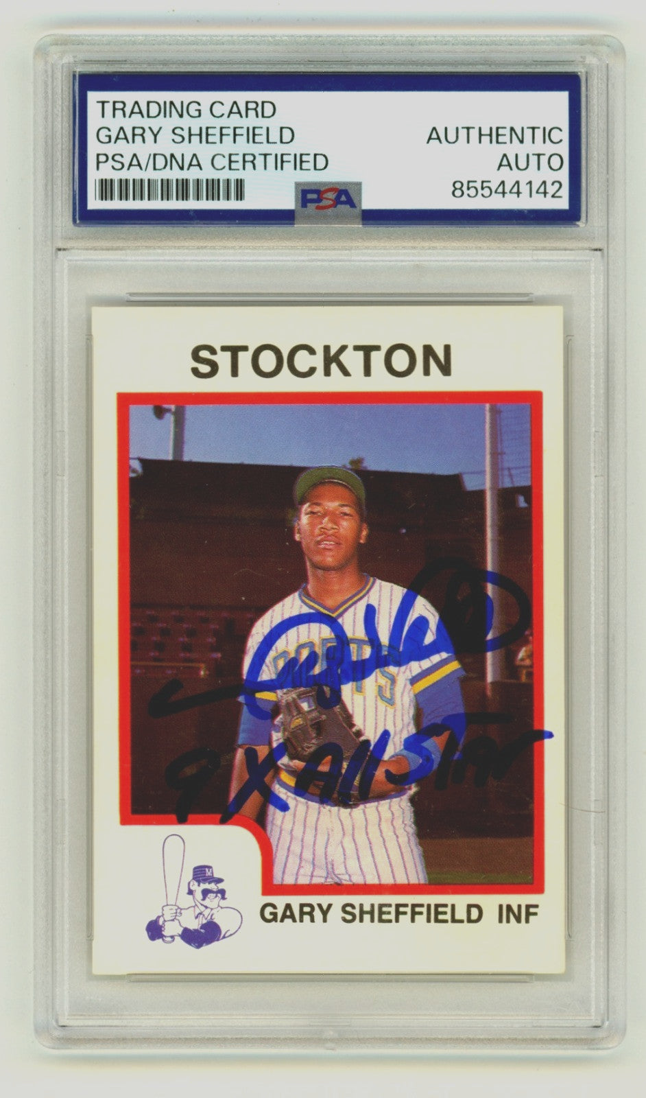 Gary Sheffield Signed 1987 ProCards Stockton Rookie Card 9x AS PSA